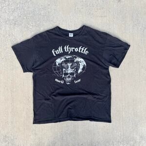 Vintage Full Throttle Skeleton Horns Graphic Tour Concert T-shirt